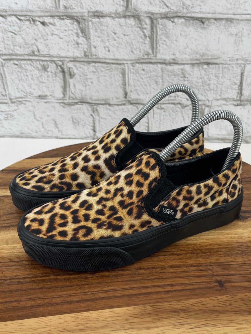 Vans Classic Slip-On Womens Sz. 5.5 Canvas Leopard Print 90's Grunge Shoes